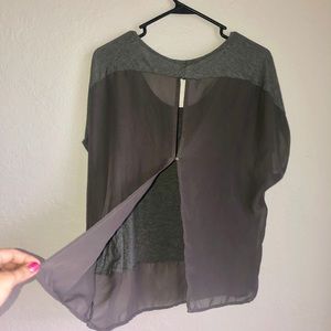 Grey Tee with Open Back